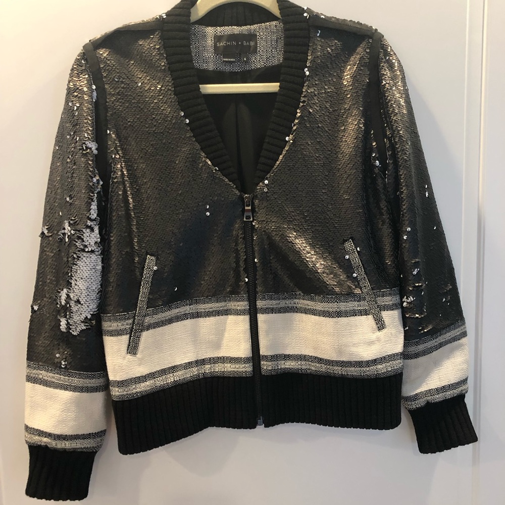 Sequin bomber jacket